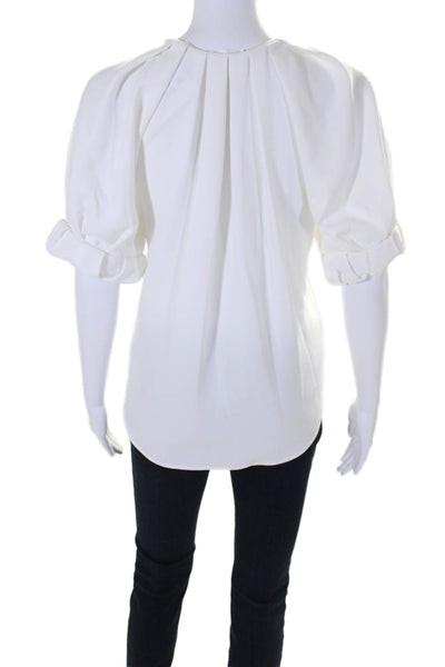 ALC Womens Short Sleeve Keyhole Boxy Blouse Top White Size 8