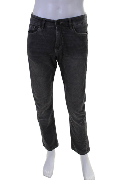 DL1961 Men's Button Closure Five Pockets Straight Leg Denim Pants Black Size 30