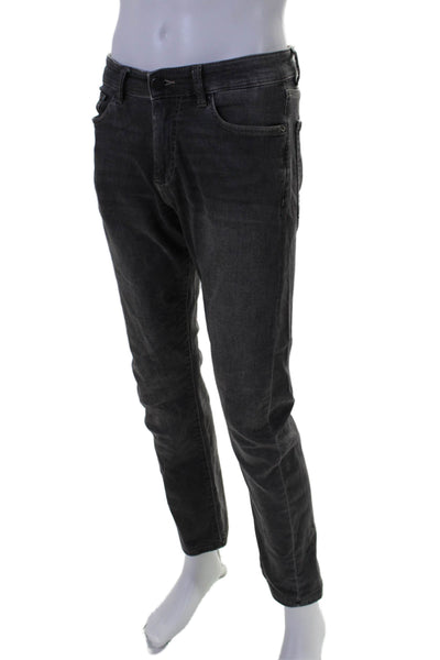 DL1961 Men's Button Closure Five Pockets Straight Leg Denim Pants Black Size 30