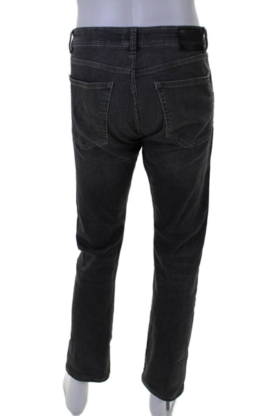 DL1961 Men's Button Closure Five Pockets Straight Leg Denim Pants Black Size 30