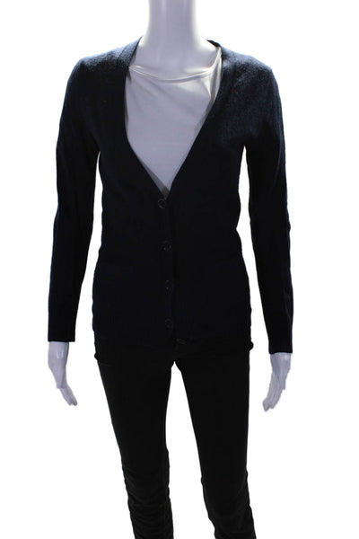 J Crew Womens Long Sleeve Tight Knit Button Down Cardigan Sweater Blue Small