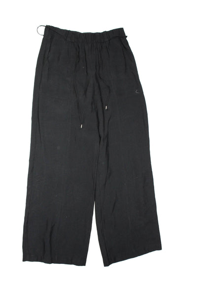 Zara Womens Ruched Drawstring Tied Wide Leg Casual Pants Black Size M Lot 2