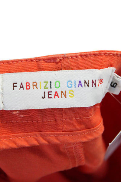 Fabrizio Gianni Womens Orange Cotton High Rise Straight Leg Jeans Size 6