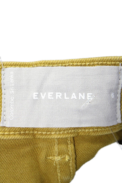 Everlane Women's Flat Front Button Closure Pockets Casual Shorts Green Size 6