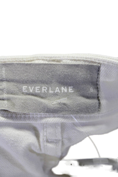 Everlane Women's Pockets Midrise Flat Front Casual Shorts White Size 6