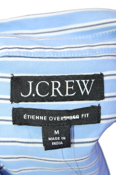 J Crew Women's Collared Long Sleeves Button Oversized Fit Striped Shirt Size M