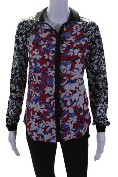 Peter Pilotto For Target Women's Long Sleeves Button Down Floral Shirt Size XS