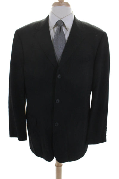 Ted Baker London Mens Three Button Notched Lapel Blazer Jacket Black Size 42R