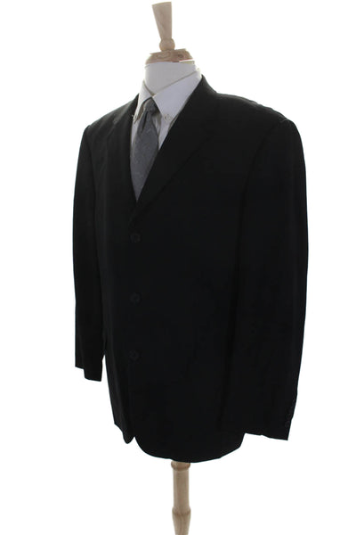 Ted Baker London Mens Three Button Notched Lapel Blazer Jacket Black Size 42R