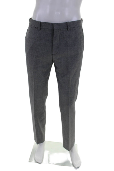 Theory Men's Hook Closure Flat Front Straight Leg Dress Pants Gray Size 32