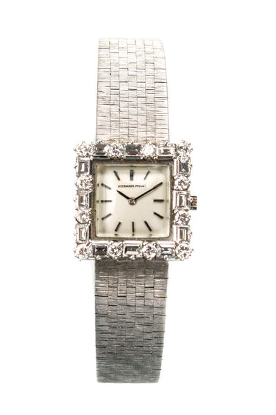 Audemars Piguet Womens Vintage 18K White Gold Diamond Satin Finish Watch 35.5g 1