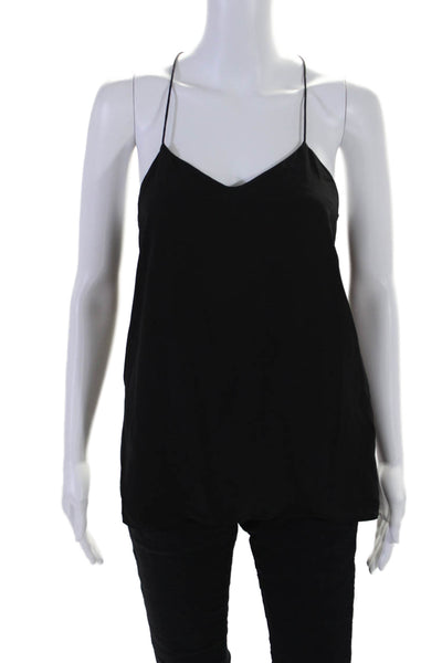 Tibi Womens Silk Spaghetti Strap Sleeveless Pullover Tank Top Black Size 2