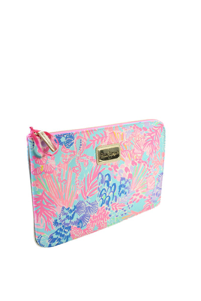 Lilly Pulitzer Womens Pink Printed Zip Large Tablet Sleeve with Pouch