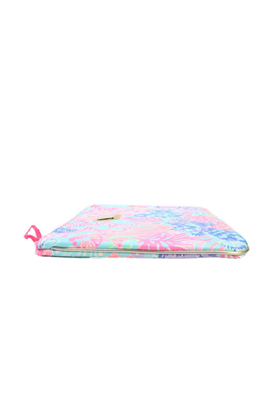 Lilly Pulitzer Womens Pink Printed Zip Large Tablet Sleeve with Pouch