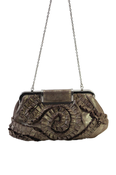 Annabel Ingall Women's Ruffled Evening Shoulder Bag Gold