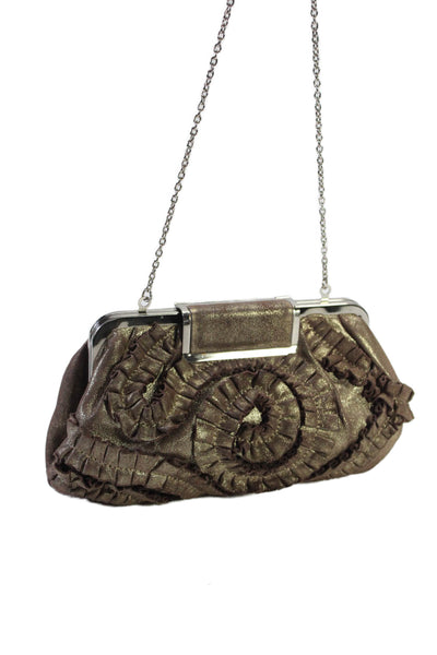 Annabel Ingall Women's Ruffled Evening Shoulder Bag Gold