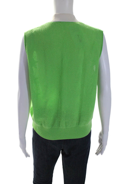 Sandro Women's Sleeveless Button Down Sweater Vest Green Size XS