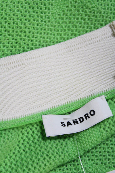 Sandro Women's Sleeveless Button Down Sweater Vest Green Size XS