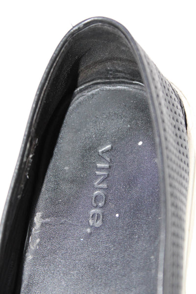 Vince Womens Leather Perforated Blair 5 Slip On Sneakers Black Size 9US 40EU