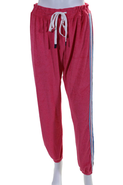 P.J. Salvage Women's Striped Velour Lounge Pants Pink Size M