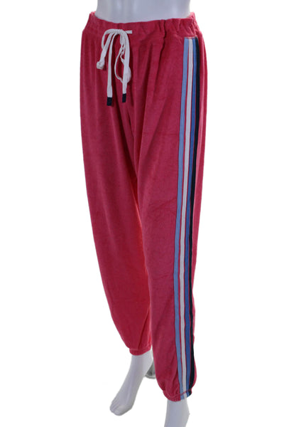 P.J. Salvage Women's Striped Velour Lounge Pants Pink Size M