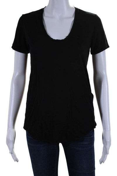 Helmut Womens Short Sleeves Pullover Scoop Neck Tee Shirt Black Size Small