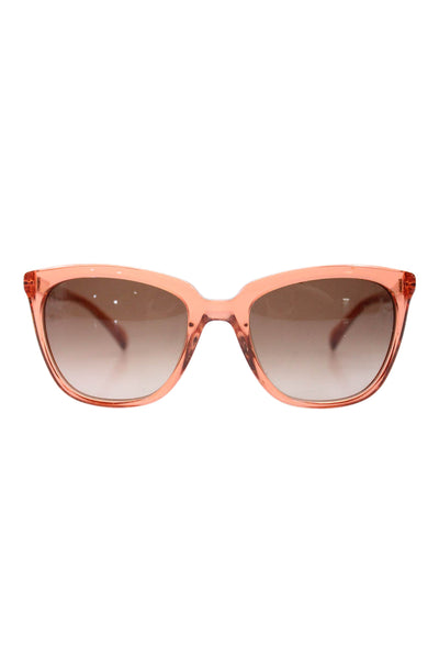 J Crew Womens Gold Tone Oval Gray Lens Pull On Sunglasses Peach Pink JG0434S