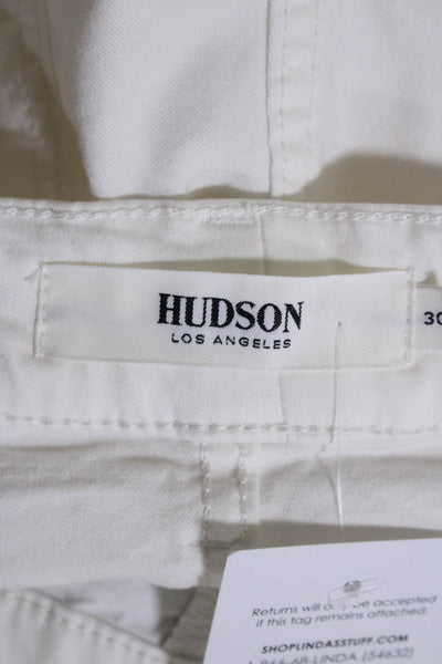 Hudson Men's Button Closure Five Pockets Straight Leg Pants White Size 30