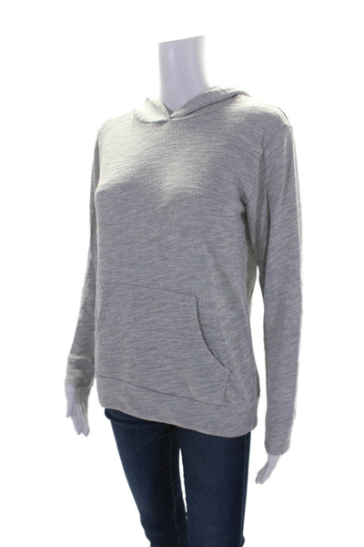 Monrow Womens Light Gray Front Pockets Long Sleeve Pullover Hoodie Size S