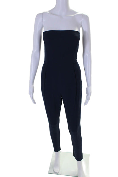 Black Halo Womens Strapless Slim Fit One Piece Jumpsuit Navy Size 2