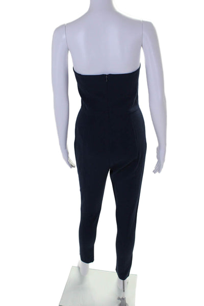 Black Halo Womens Strapless Slim Fit One Piece Jumpsuit Navy Size 2