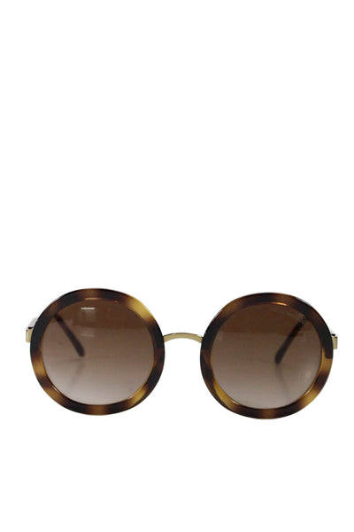 Emporio Armani Womens Tortoise Shell Print Round Frame Sunglasses Plastic Brown