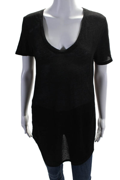 Helmut Helmut Lang Womens Scoop Neck Short Sleeve Black  T Shirt Size Small