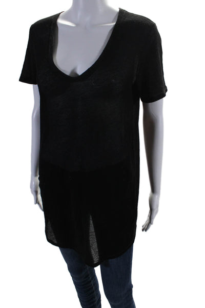 Helmut Helmut Lang Womens Scoop Neck Short Sleeve Black  T Shirt Size Small