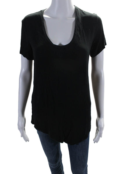 Helmut Helmut Lang Womens Scoop Neck Short Sleeve T Shirt Black Size Small