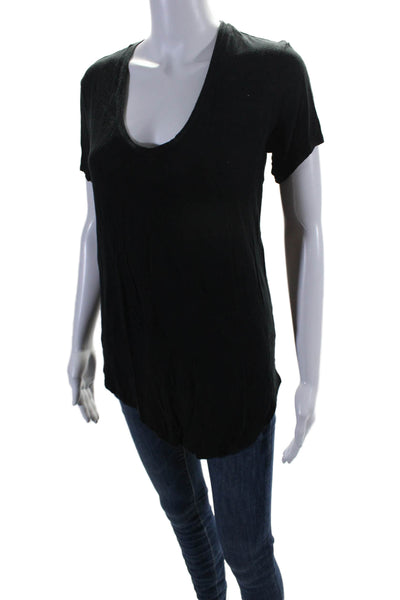 Helmut Helmut Lang Womens Scoop Neck Short Sleeve T Shirt Black Size Small