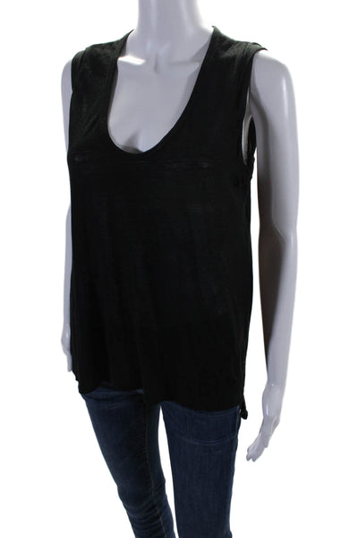 Helmut Helmut Lang Womens Scoop neck SLeeveless T Shirt Black Size Small