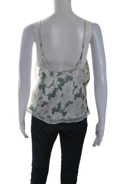 Erdem Womens Silk Lace Trim V Neck Spaghetti Strap Cami Blouse White Size 8