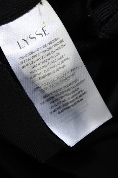 Lysse Womens Elastic Waistband Mid Rise Zipper Trim Capri Leggings Black Small