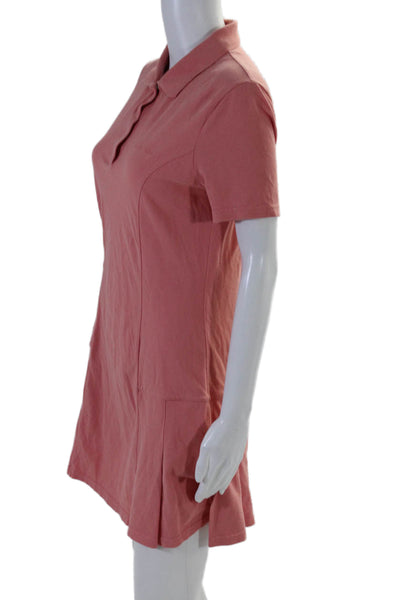 Outdoor Voices Womens Cotton Blend Orange Collar Short Sleeve Polo Dress Size M