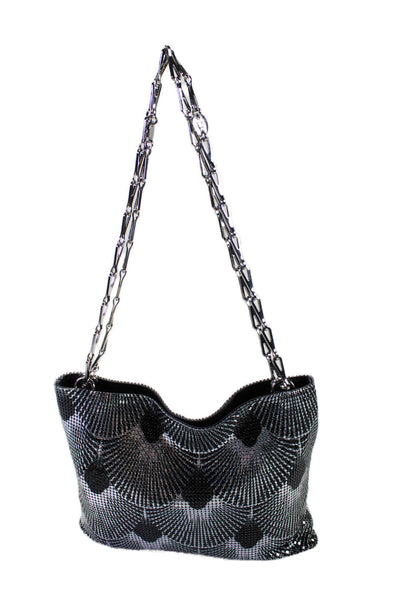 Paco Rabanne Womens Metallic Black Pixel Sunset Tower Chainmail Shoulder Bag Han