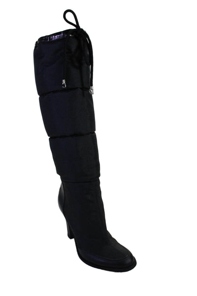 Dior Womens Black High Heels Knee High Snow Boots Shoes Size 7.5