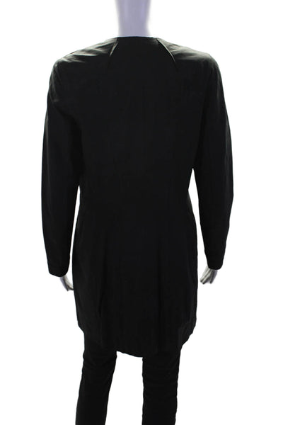 Elaine Kim Womens Long Sleeve Open Front Light Jacket Black Cotton Size 8