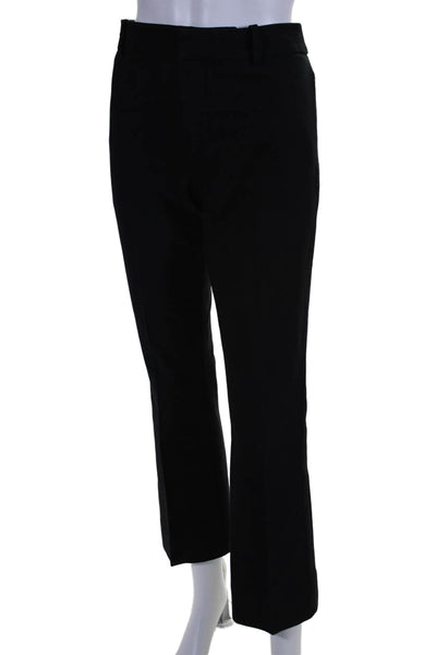 Derek Lam 10 Crosby Womesn Cotton Flat Front Flared Slacks Black Size 6