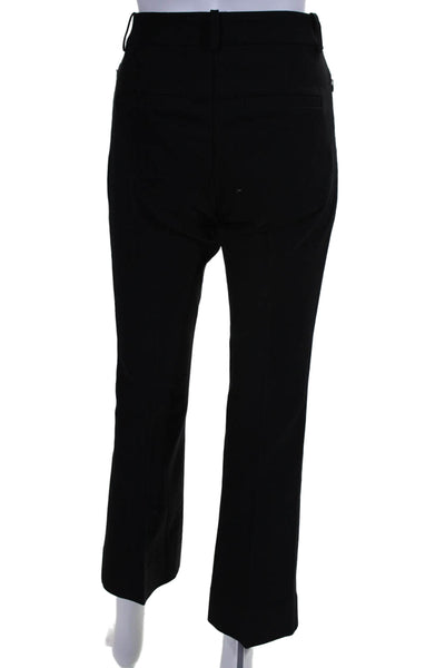 Derek Lam 10 Crosby Womesn Cotton Flat Front Flared Slacks Black Size 6