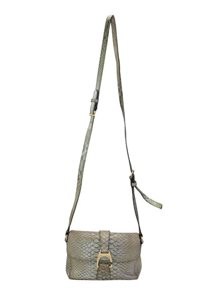 Dooney & Bourke Womens Embossed Leather Gold Tone Crossbody Shoulder Handbag Bro