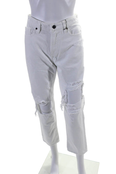 Hidden Womens Front Zip Tapered Leg Five Pocket Pants White Size 26