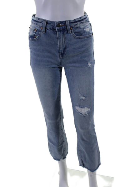 Pistola Womens Tapered Leg Light Wash Distressed Jeans Blue Size 26