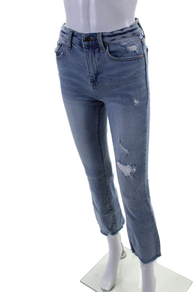 Pistola Womens Tapered Leg Light Wash Distressed Jeans Blue Size 26