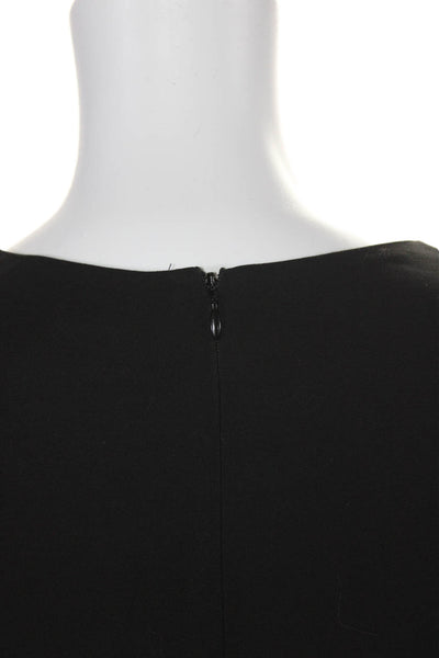 Argent Womens Back Zip Long Sleeve Scoop Neck Blouse Black Size Medium